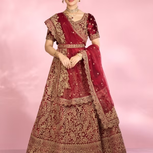 Maroon Extravagance Bridal Lehenga